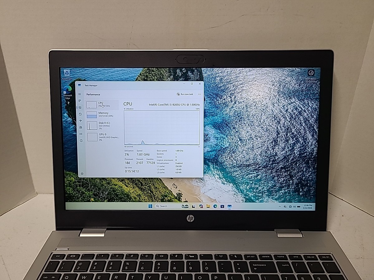 HP ProBook 650 G5 NVME 256GB SSD Core i5-8265U @ 1.60GHz 8GB DDR4