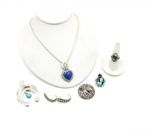 Carolyn Pollack Sterling Lapis Necklace Pendants Ring Earrings Lot of 6 #S5535-5