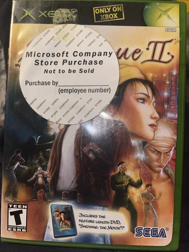 Shenmue II (Microsoft Xbox, 2002) DVD Shenmue The Movie, Untested, CIB