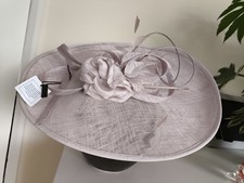John Lewis Large Brimmed Pale Dusky Pink Hat/Fascinator.BNWT Rrp £155