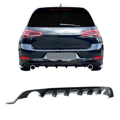 Heck Diffusor hinten schwarz GLANZ paßt für Stoßstange VW Golf 7 Facelift 17-19