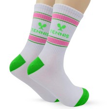Performance Tennis Socks - Novelty Athletic Socks - Crew Socks for Tennis