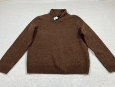 JOS A BANK Reserve Sweater Mens L Brown Wool Blend Shawl Collar Pullover NWT