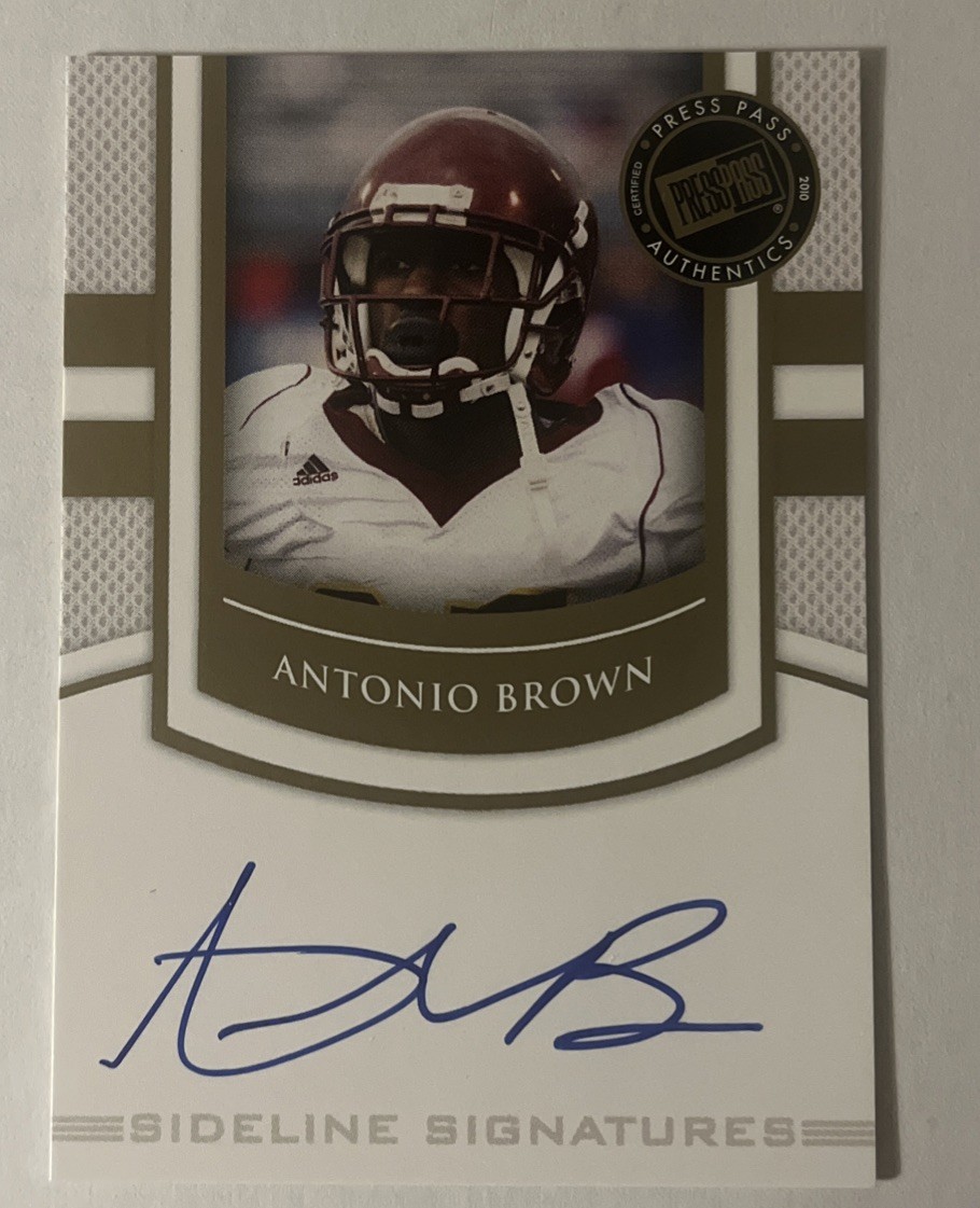 Antonio Brown Autographed Signed Pittsburgh Steelers 2010 Press Pass Authentics SP Sideline s Auto 