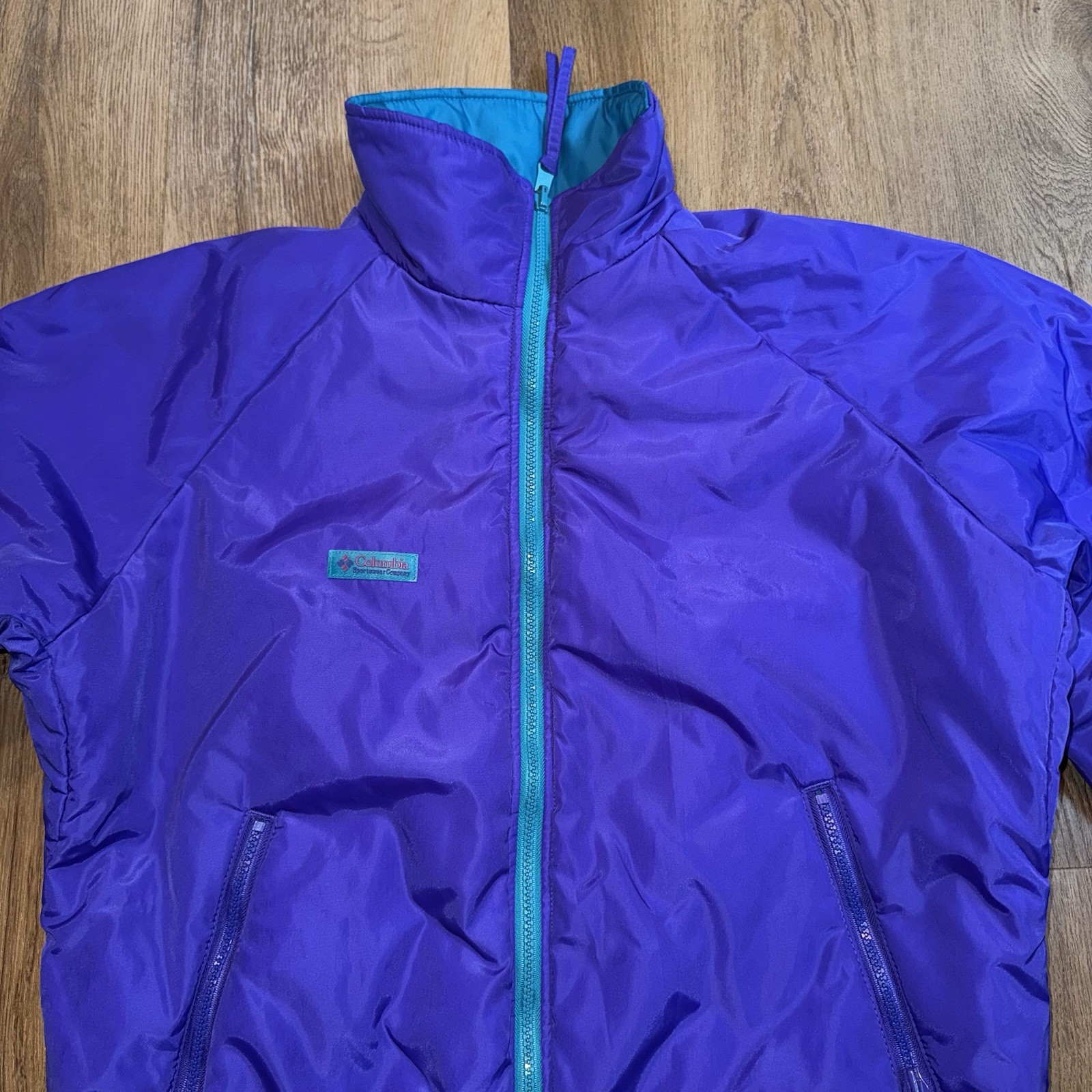 Vintage Columbia Jacket Womens Reversible Coat Retro Ski Warm Insulated 1980s XL thumbnail 6