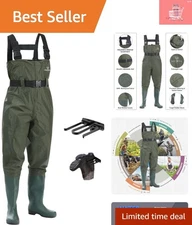 Durable 2-Ply Waterproof Chest Waders with Boots – Ideal for Fishing & Hunting