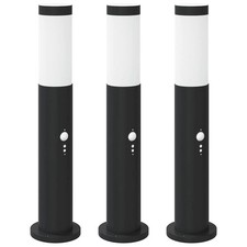 Bollard Lights 3pcs 50cm Stainless Steel IP44 With PIR Sensor Outdoor vidaXL
