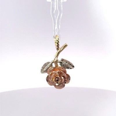 14k Stamped Tri-Color Gold Michael Anthony Rose Pendant