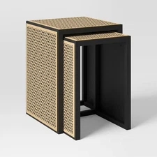 Nesting Accent Table Black/Natural (FA) - Threshold