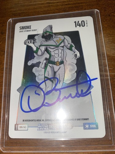 Bo Jackson Battle Arena SMOKE Dave Stewart On-Card Auto Steel Power 140 #BFA-145