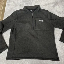 The North Face Fleece Pullover Mens Large Charcoal Quarter Zip Sweater Knit