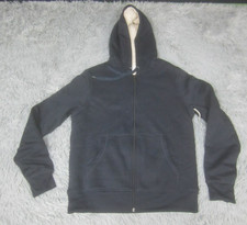 Mens Small Blue Sherpa Lined Zip Up Sweatshirt Jacket
