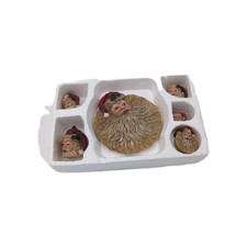 Vintage Collectible Santa Mini 10 Piece Tea Set Polyresin