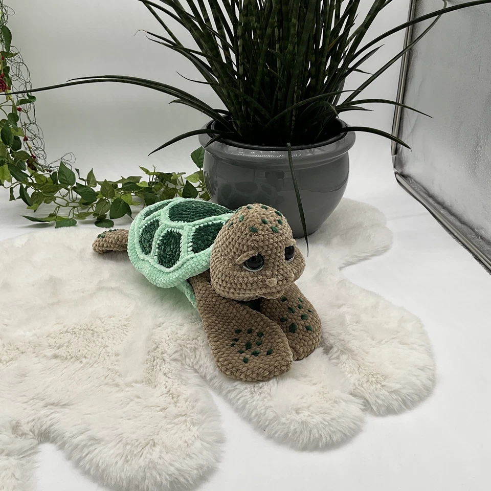 Häkeltier Kuscheltier Häkelarbeit Amigurumi gehäkelte süße Schildkröte  - Bild 4 von 4