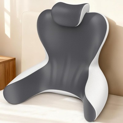 Reading Pillow for Sitting in Bed, 22 H Back Pillow for Sitting Up,Lumbar Rest &