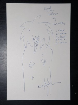 Neil Gaiman Signed Sandman Concept Sketch w/ Handwritten Notes -Original Artwork