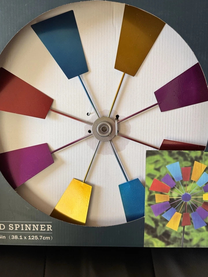 MAINSTAYS METAL MOLINO DE VIENTO ESTILO VIENTO SPINNER USO EXTERIOR METAL DURADERO NUEVO Foto 2 de 3