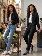Aritzia Little Cropped Jacket Black Textured Crepette Small NWT