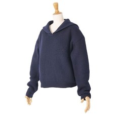 CHRISTIAN DIOR Knit 2019 Long Sleeve Bee Embroidery Wool Cashmere 36 S Navy