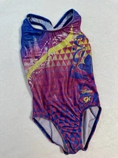GK Elite DISNEY Leotard Gymnastics PRINCESS CASTLES Tank LEO Shimmer TANK Sz: CM