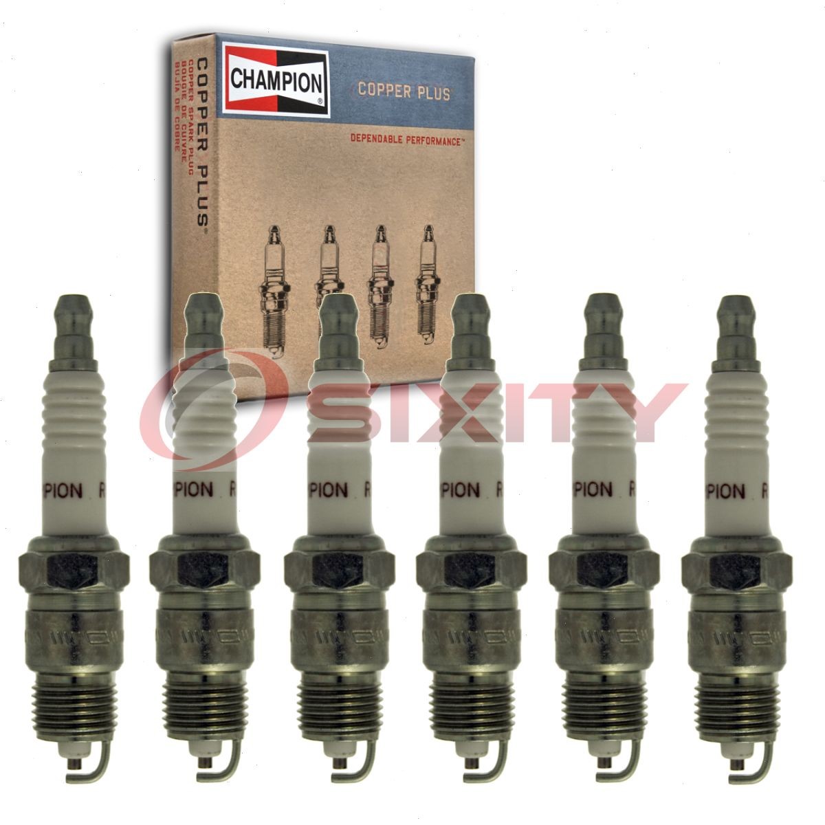 6 pc Champion Copper Plus Spark Plugs for 1987-1995 Chevrolet Astro 4.3L V6 nl