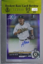 2017 Bowman Draft Chrome Pick Purple Refractor /250 Austin Beck #CDA-AB Auto 5j0