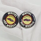 Hot Wheels 1967 SILHOUETTE Button Red Lines Mattel Medal Medallion Car Set Of 2