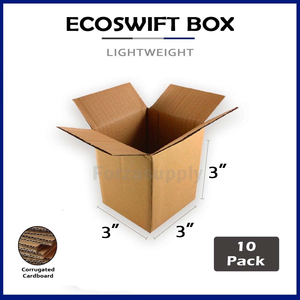 10-Box 3x3x3 &ldquo;EcoSwift&rdquo; Brand Cardboard Packing Mailing Shipping 