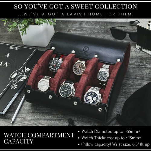 Watch Travel Case Leather Watch Case For Men Travel Watch Roll Case (VARIATIONS) - Picture 197 of 440