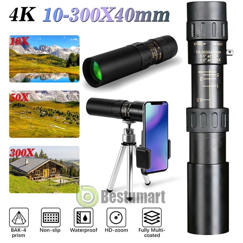 10-300X40mm Monocular Cell Phone Camera Telephoto Lens+Tripod For Android iPhone - Image 2 of 4