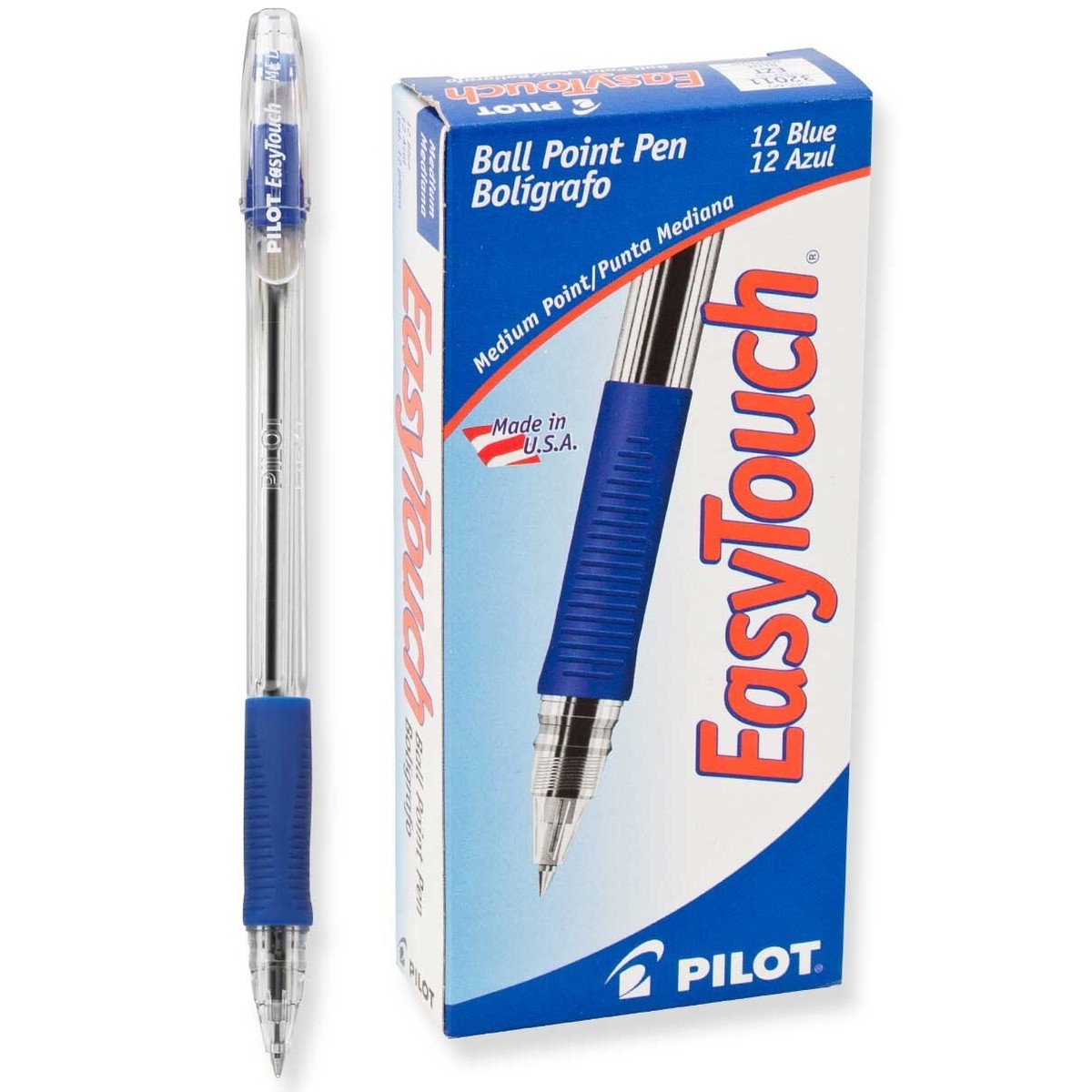 PILOT EasyTouch Ballpoint Pens - Medium Point Red Ink 3-Pack Refillable Stick Pens