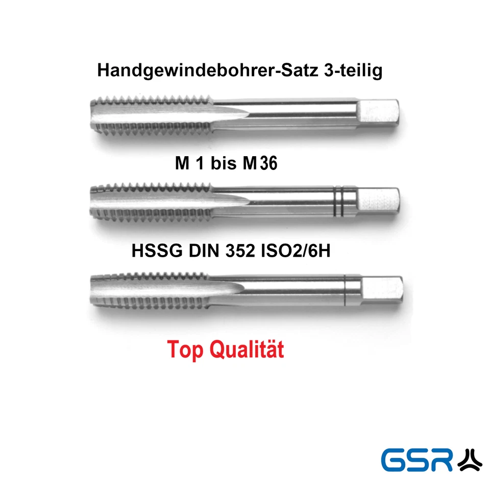 GSR Gewindebohrer Handgewindebohrer-Satz Gewindeschneider M1 - M36 zur Auswahl - Bild 2 von 4