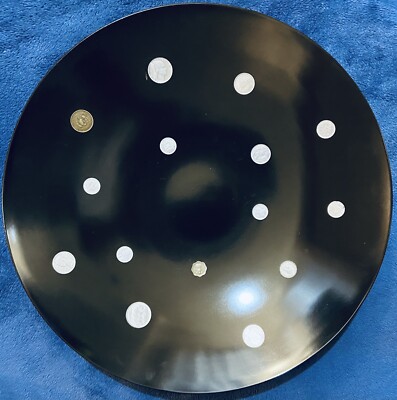 Couroc of Monterey Inlaid Foreign Coins Mid Century  13 3/8  Diameter Bowl
