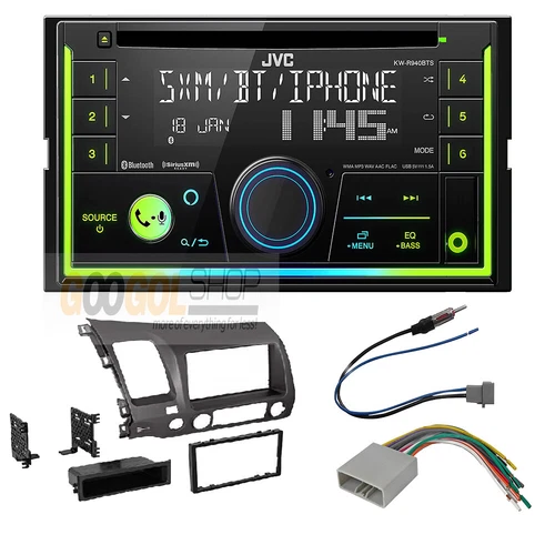 JVC KW-R940BTS  Car Radio Stereo Dash Kit for 2006-2011 Honda Civic Dark Grey
