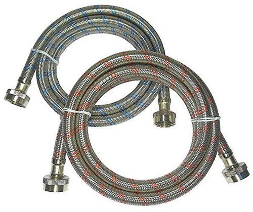 Premium Stainless Steel Washing Machine Hoses - Burst Proof (2  Assorted Sizes 