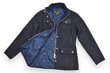 Women's Barbour Retail Utility Jacket Wax Navy Blue England Classic Size 10