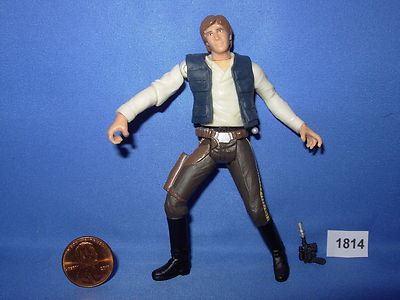 Star Wars 2002 HAN SOLO  Endor Raid Quick Draw Action 3.75  inch Figure