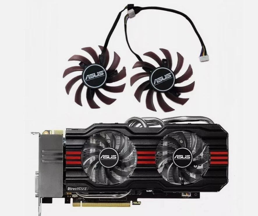1PC  GTX 660 670 770 R9-270X DCII Graphics Card Fan Replacement 5Pin R182b 75mm - Image 2 of 4