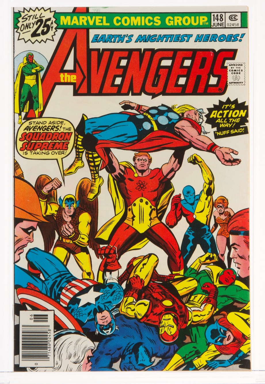 🔥 The Avengers #148 9.6 CGC White Pages George Perez Squadron Supreme Iron  Man | eBay