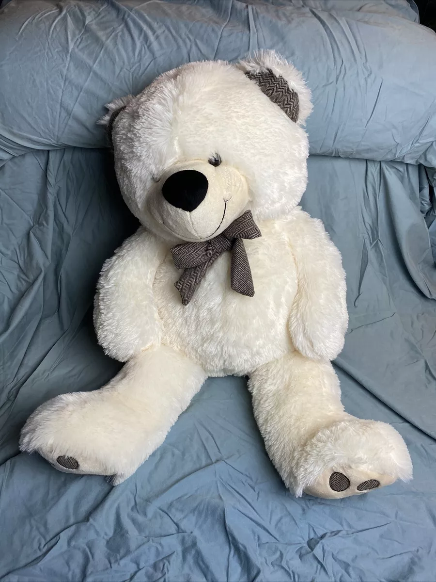JUMBO Dan Dee Giant White Teddy Bear LARGE SUPER SOFT Plush Stuffed Bear MINT