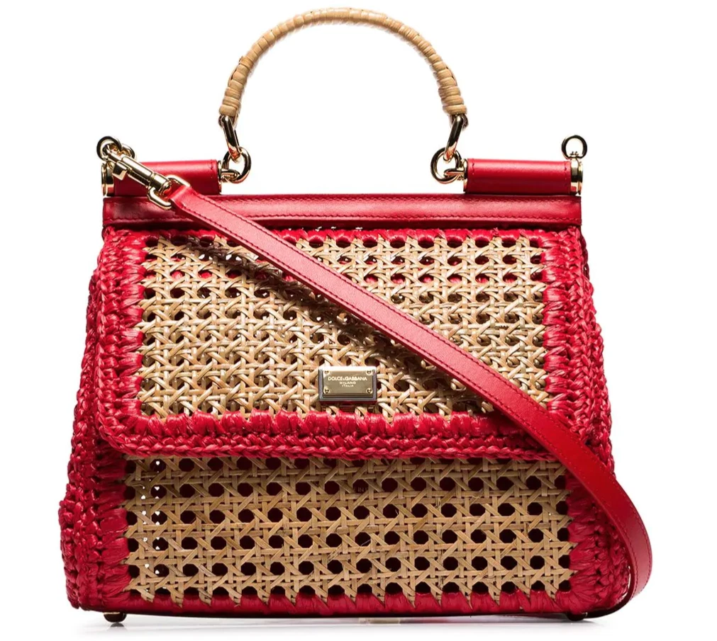 Sicily Medium Leather Shoulder Bag in Red - Dolce Gabbana