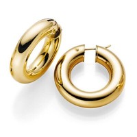 Creole Creolen 35X8Mm, Ohrringe Ohrschmuck, 585 Gold Gelbgold, Glatt, Rund