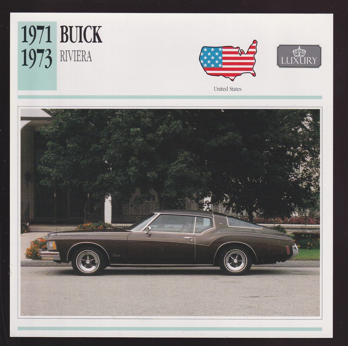 1971 1972 1973 Buick Riviera Muscle Car Photo Spec Sheet Info Stat