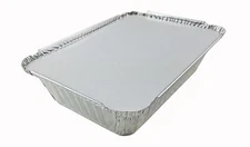 2 1/4 lb. Oblong Aluminum Take-Out Food Storage Container w/Board Lid