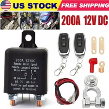 Wireless Remote 12V Battery Disconnect Relay Master Kill Switch With 2pcs Remote