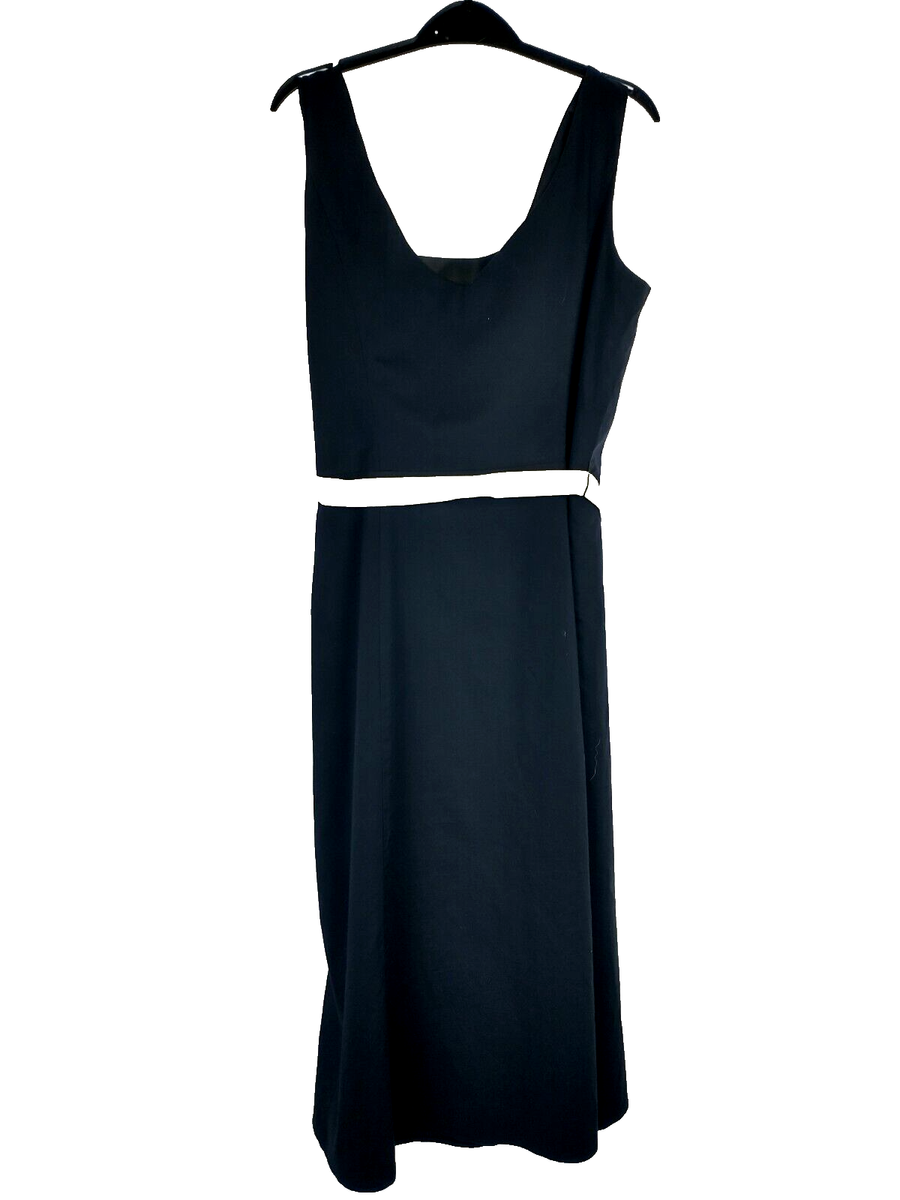 Next Formal Navy Dress Size 14 Formal Navy with White Ribbon Belt