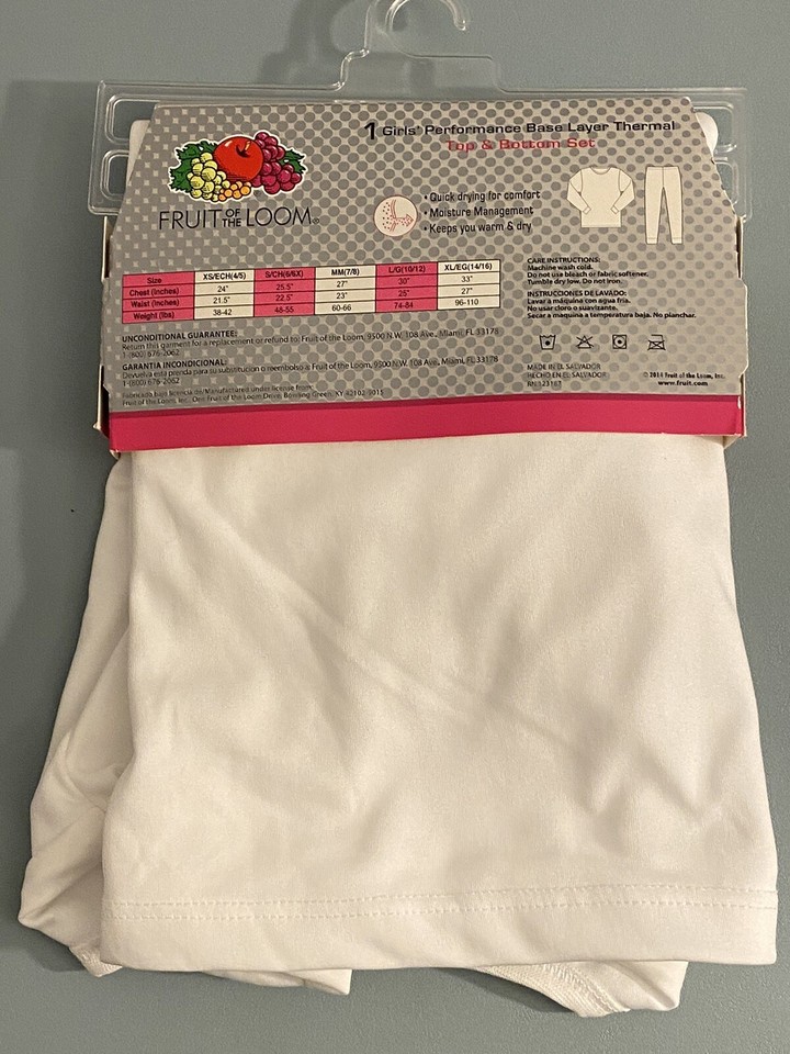 Performace Ski Snow Base Layer Long John’s Thermal Girl Kids SZ M 7/8