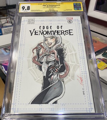 Edge of Venomverse #1 CGC 9.8 SS Signed & Sketch By Nate Melendez WOW!!!