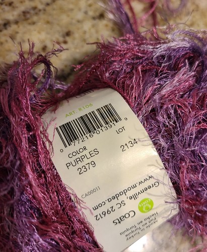 Moda Dea Espree Eyelash Yarn Polyester 2379 "PURPLES Dye Lot - Picture 4 of 8