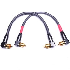 CESS-137-1f Right Angle RCA Preamp Jumpers Male to Patch Cable, 2 1 Foot